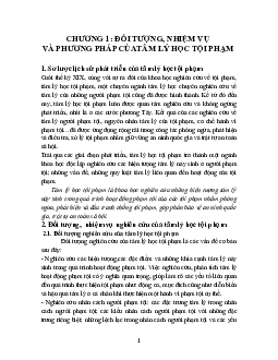 Giáo trình môn Tâm lý học tội phạm | Trường Đại học Luật Hà Nội