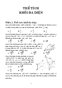 Bài tập trắc nghiệm thể tích khối đa diện vận dụng cao