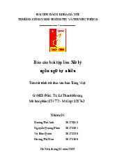 Báo cáo bài tập lớn: Tóm tắt văn bản Tiếng Việt bằng NLP môn Xử lý ngôn ngữ tự nhiên | Trường Đại học Bách Khoa Hà Nội