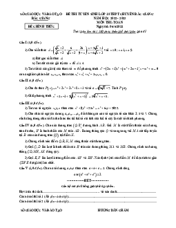 Đề tuyển sinh lớp 10 môn Toán năm 2022 – 2023 trường THPT chuyên Bắc Giang