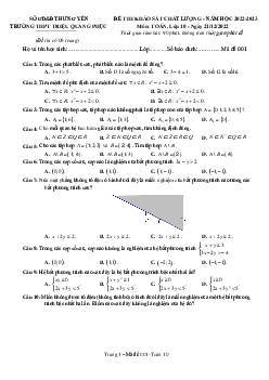 Đề khảo sát lần 2 Toán 10 năm 2022 – 2023 trường THPT Triệu Quang Phục – Hưng Yên