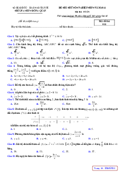 Đề thi thử tốt nghiệp THPT 2021 môn Toán trường THPT Đồng Quan – Hà Nội