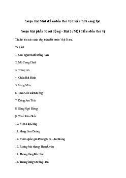 Soạn bài Một điểm đến thú vị trang 96 | Tiếng việt 3 Chân trời sáng tạo