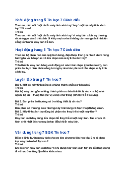 Giải SGK Tin học lớp 7 Bài 1: Thiết bị vào - ra cơ bản cho máy tính cá nhân| Cánh diều