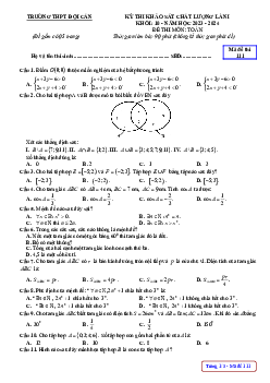 Đề khảo sát lần 1 Toán 10 năm 2023 – 2024 trường THPT Đội Cấn – Vĩnh Phúc