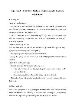 Soạn bài Giới thiệu, đánh giá về nội dung nghệ thuật của một bài thơ - Ngữ Văn 10 Chân trời sáng tạo