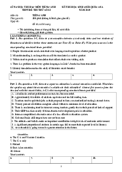 CÙNG HỌC THI HSG MÔN TIẾNG ANH Kỳ thi HSG QUỐC GIA THPT đề thi thử số 3