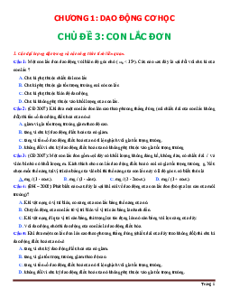 Phân dạng bài tập con lắc đơn vật lý 12