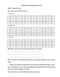 Đề ôn tập ở nhà Tiếng Việt lớp 3 số 8