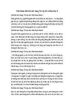 Viết đoạn kết bài mở rộng Tả cây đa cổ thụ | Tập làm văn 4
