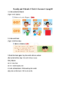 Family and Friends 3 Unit 11 There is a doll on the rug Lesson 4 trang 85