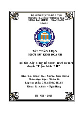 Kế Hoạch Khởi Nghiệp Kinh Doanh "Tiệm Bánh 2 ÍT" | Bài thảo luận khởi sự kinh doanh