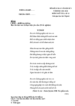 Đề thi học kì 1 môn Ngữ văn 11 năm 2023 - 2024 sách Cánh diều | đề 3