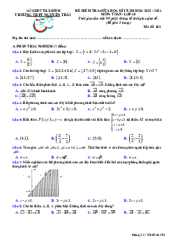 Đề giữa học kì 1 Toán 10 năm 2023 – 2024 trường THPT Nguyễn Trãi – Thái Bình