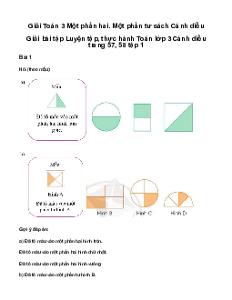 Một phần hai. Một phần tư: Giải bài tập Luyện tập, thực hành Toán lớp 3 Cánh diều trang 57, 58 tập 1