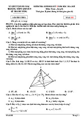 Đề cuối kỳ 1 Toán 11 năm 2024 – 2025 trường chuyên Lê Thánh Tông – Quảng Nam