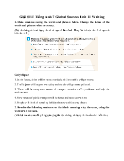 Giải SBT Tiếng Anh 7 Global Success Unit 11 Writing