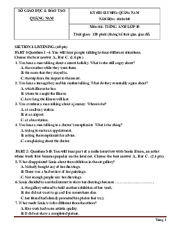 Đề thi Olympic Tiếng Anh 10 Sở GD&ĐT Quảng Nam 2019 (có đáp án)