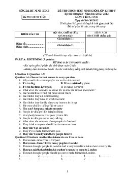 (Vòng 2) Đề thi chọn đội tuyển dự thi Học sinh giỏi quốc gia THPT tỉnh Ninh Bình năm học 2012-2013