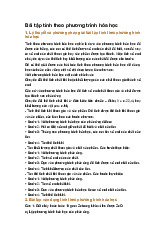 Bài tập tính theo phương trình hóa học