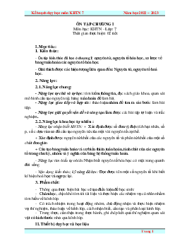 Giáo án Ôn tập chương 1 | Khoa Học Tự Nhiên 7 Kết nối tri thức