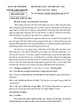 Đề thi thử THPT Quốc gia 2022 môn Ngữ văn lần 1 trường THPT Trần Phú, Vĩnh Phúc (có đáp án)