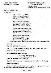 Đề thi vào 10 môn văn của Điện Biên