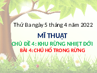Giáo án điện tử Mĩ thuật 1 bài 4 Chân trời sáng tạo : Chú hổ trong rừng
