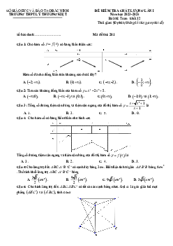 Đề kiểm tra lần 1 Toán 12 năm 2023 – 2024 trường THPT Lý Thường Kiệt – Bắc Ninh