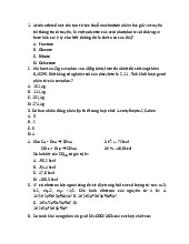Đề hoá đại cương vô cơ giữa kỳ năm 2020 | Đại học Y Dược Huế