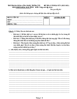 Đề thi cuối kỳ 1 - Nhập môn lập trình | Trường Đại học CNTT Thành Phố Hồ Chí Minh