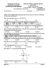 Đề cuối kỳ 1 Toán 12 năm 2025 – 2026 trường THPT Lương Thế Vinh – TP HCM