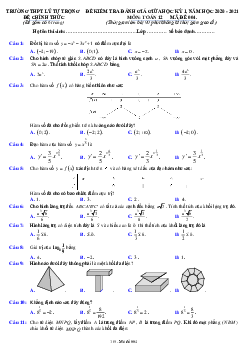 Đề thi giữa HK1 Toán 12 năm 2020 – 2021 trường THPT Lý Tự Trọng – Hà Tĩnh