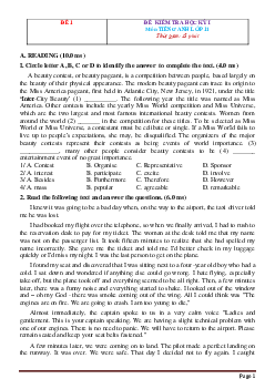 Bộ đề thi học kỳ 1 Tiếng Anh 11 (có đáp án)