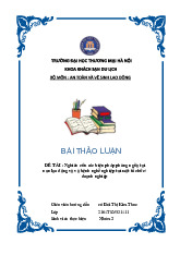 Nghiên cứu các biện pháp phòng ngừa tai nạn lao động và và bệnh nghề nghiệp tại một tổ chức/doanh nghiệp | Bài thảo luận An toàn và vệ sinh lao động