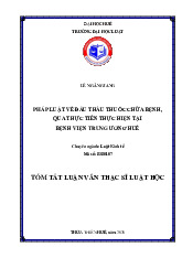 Pháp luật về đấu thầu thuốc chữa bệnh, qua thực tiễn thực hiện tại bệnh viện Trung Ương Huế | Tóm tắt Luận văn Thạc Sĩ Luật Học | Học Viện Hành Chính
