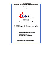 Tiểu luận Kỹ Năng Giao Tiếp - Môn: Kỹ Năng Giao Tiếp, DHMK18FTT