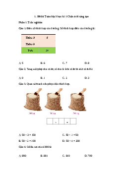 Đề thi Toán lớp 3 học kì 1 - Đề 3 | Chân trời sáng tạo năm 2023-2024