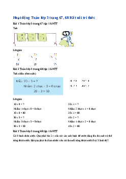 Giải SGK môn Toán 3 - Bài 23: Nhân số có hai chữ số với số có một chữ số | Kết nối tri thức