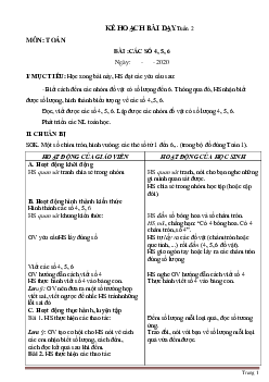 Giáo án Toán lớp 1 sách Cánh Diều tuần 2