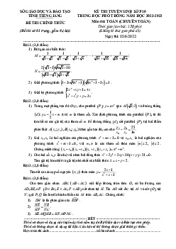 Đề tuyển sinh lớp 10 môn Toán (chuyên Toán) năm 2022 – 2023 sở GD&ĐT Tiền Giang