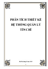 Phân tích và thiết kế hệ thống quản lý tín chỉ 2 | Phân tích thiết kế hệ thống | Trường Đại học Thủ Dầu Một