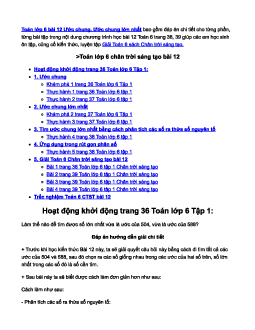 Toán lớp 6 bài 12 Ước chung. Ước chung lớn nhất