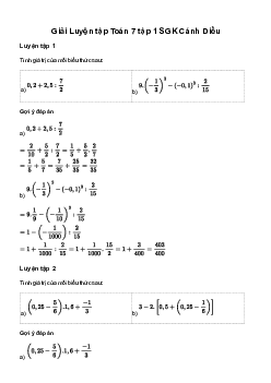 Giải Toán 7 Bài 4: Thứ tự thực hiện các phép tính. Quy tắc dấu ngoặc | Cánh diều