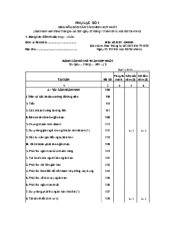 Biểu mẫu báo cáo tài chính hợp nhất