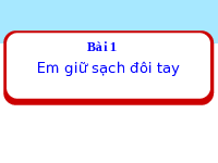 Giáo án điện tử Đạo Đức 1 Bài 1 Kết nối tri thức: Em giữ sạch đôi tay