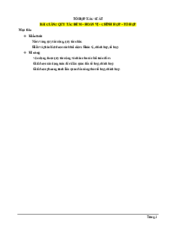 Bài giảng quy tắc đếm, hoán vị, chỉnh hợp và tổ hợp