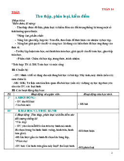 Giáo án Toán 2 sách Chân trời sáng tạo (Cả năm) | Tuần 14