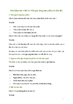 Giải Khoa học lớp 4 Bài 21: Nấm gây hỏng thực phẩm và nấm độc | Kết nối tri thức