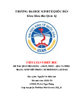 Quan hệ lượng chất, nhân quả và thực trạng sinh viên trước xu thế toàn cầu hóa | Tiểu luận môn triết học mác - lênin